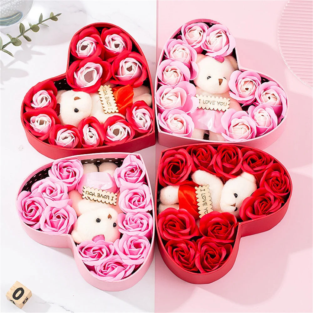 Red Rose Heart Shaped Gift Box