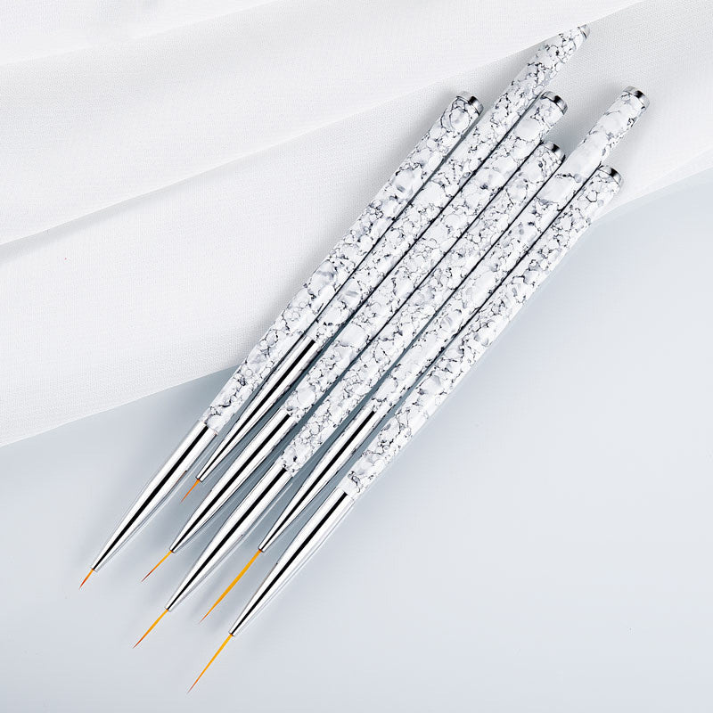 Nail Brush Set - Marbled and Painted Latte Art