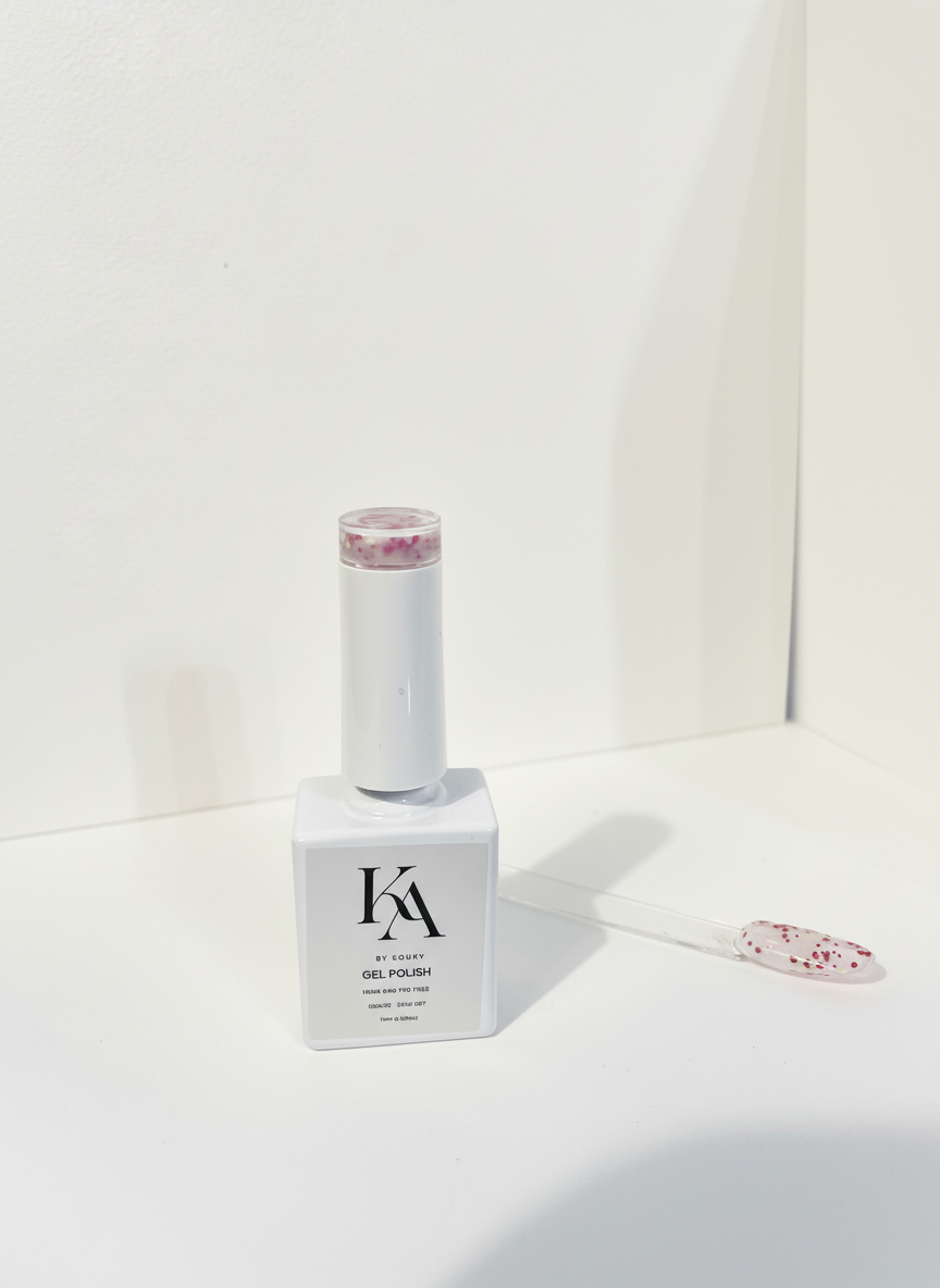 Vernis Gel Blanc Laiteux Rose Pailleté 15 ml