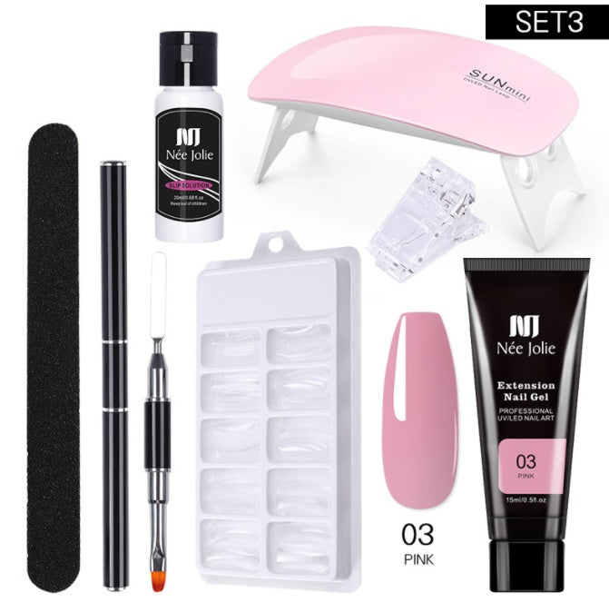 Colle Solide pour Extension d’Ongles - Ensemble Cristal Modèle Long
