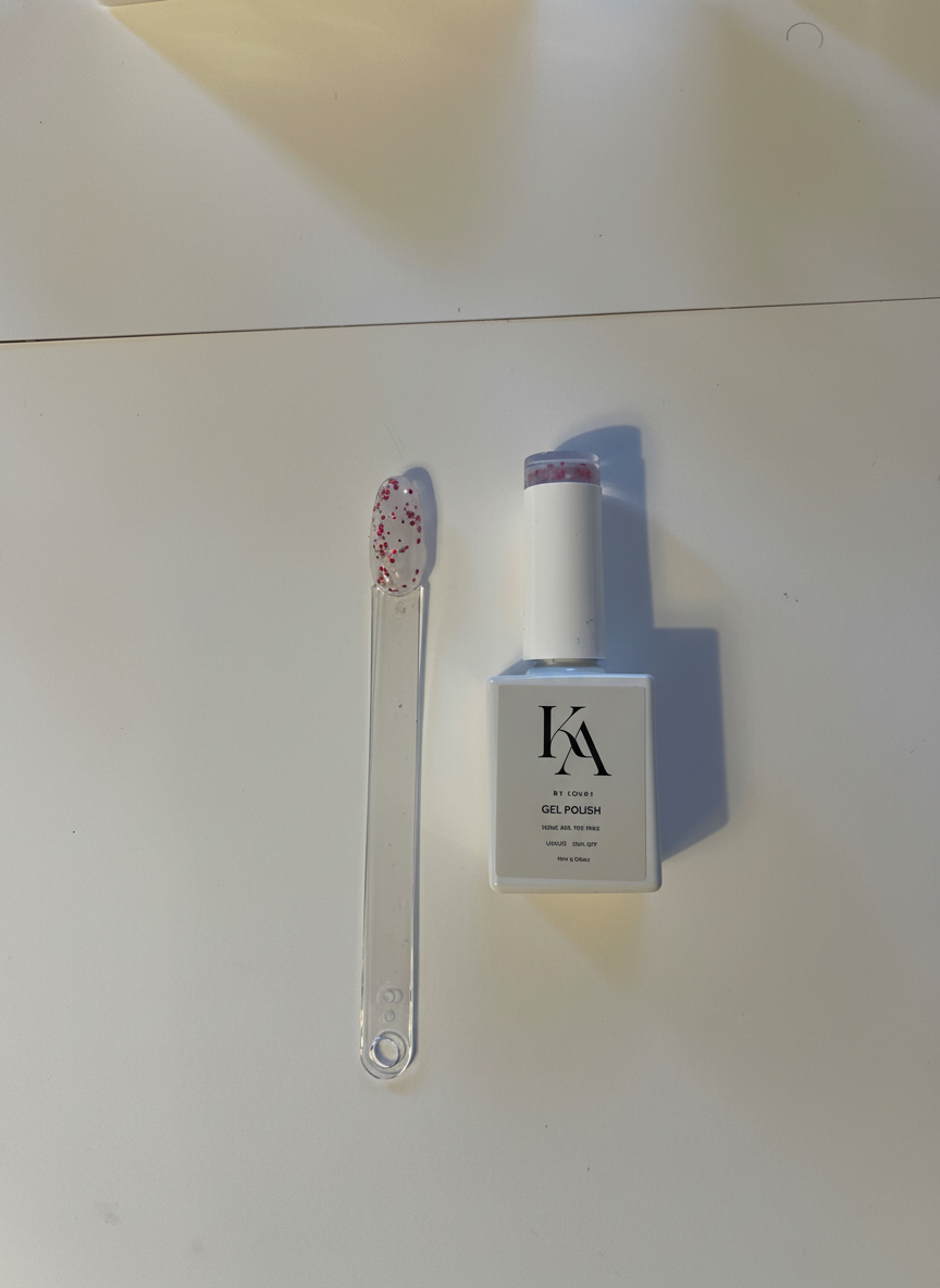 Vernis Gel Blanc Laiteux Rose Pailleté 15 ml