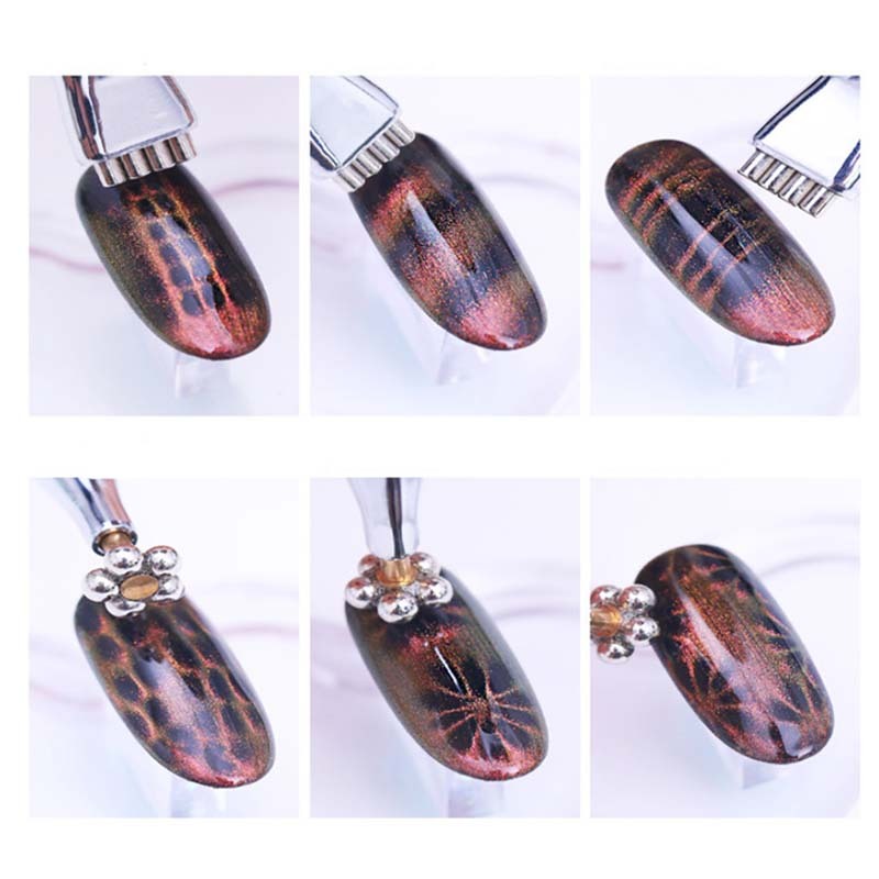 Stylo Magnétique à Double Usage Imprimé pour Nail Art