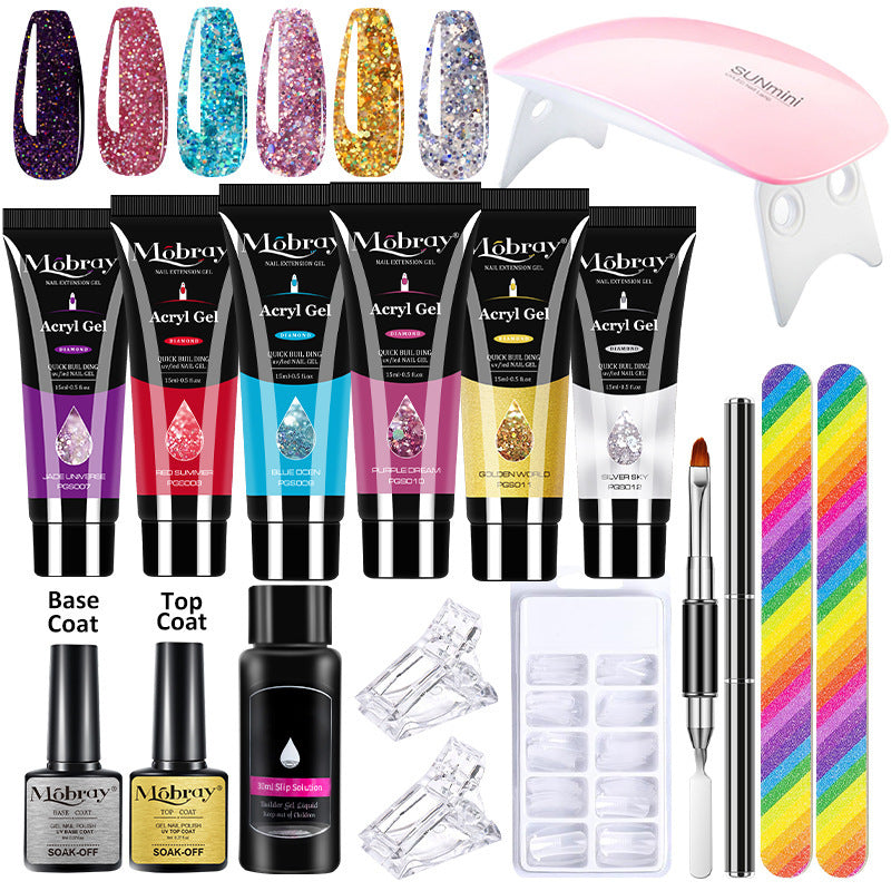 Ensemble de gel d'extension en cristal pour nail art