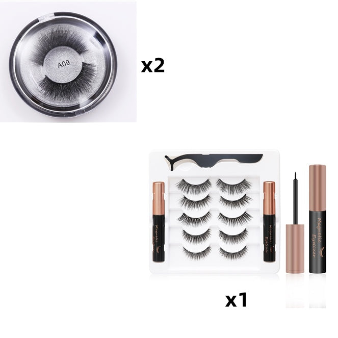 Kit de cils magnétiques waterproof sans colle avec eyeliner