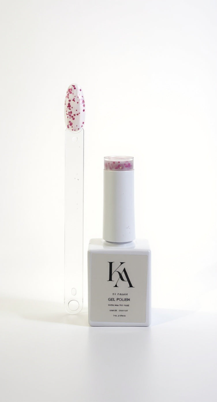 Vernis Gel Blanc Laiteux Rose Pailleté 15 ml