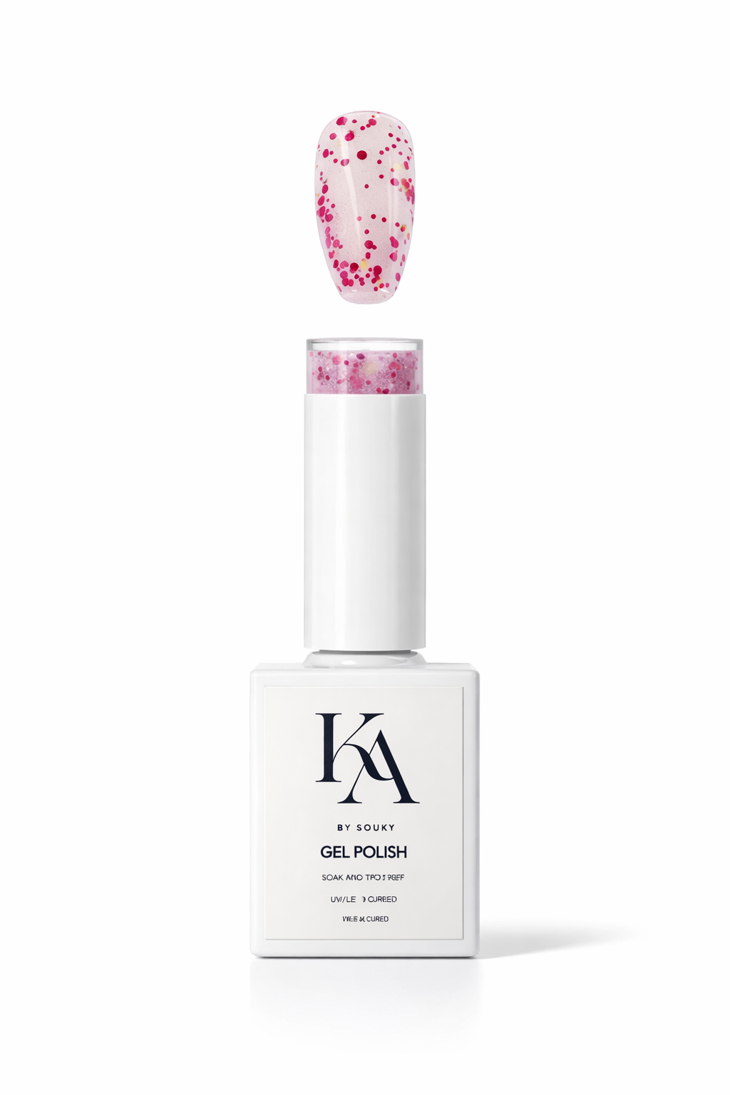 Vernis Gel Blanc Laiteux Rose Pailleté 15 ml