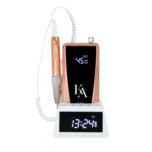 Ponceuse électrique sans fil Brushless S6 Pro – Rose Gold 85W | Silencieuse et Zero vibration | Écran tactile double + Horloge