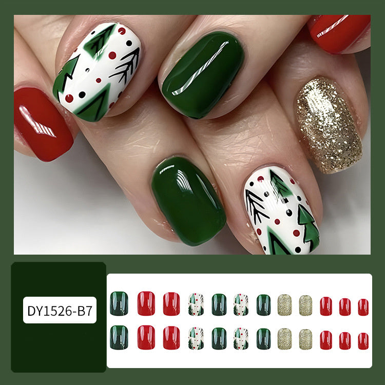 24 Pièces Faux Ongles de Noël