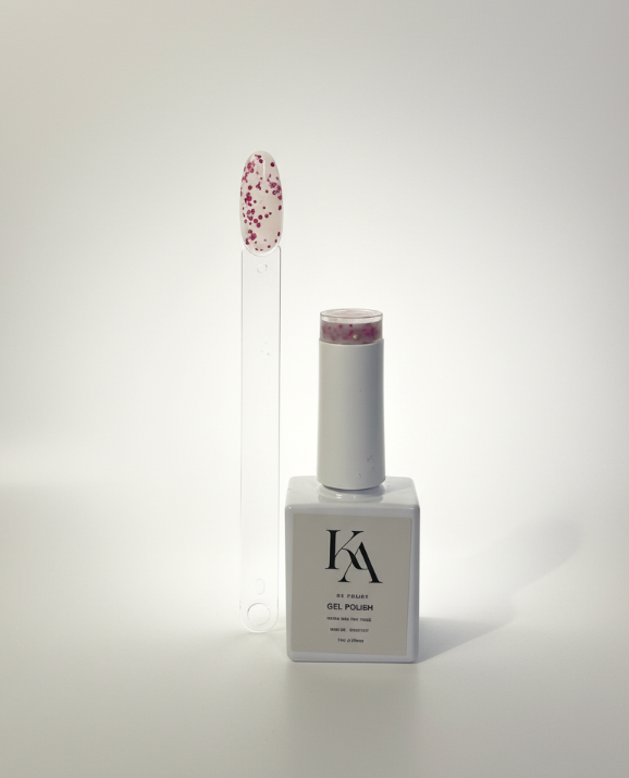 Vernis Gel Blanc Laiteux Rose Pailleté 15 ml