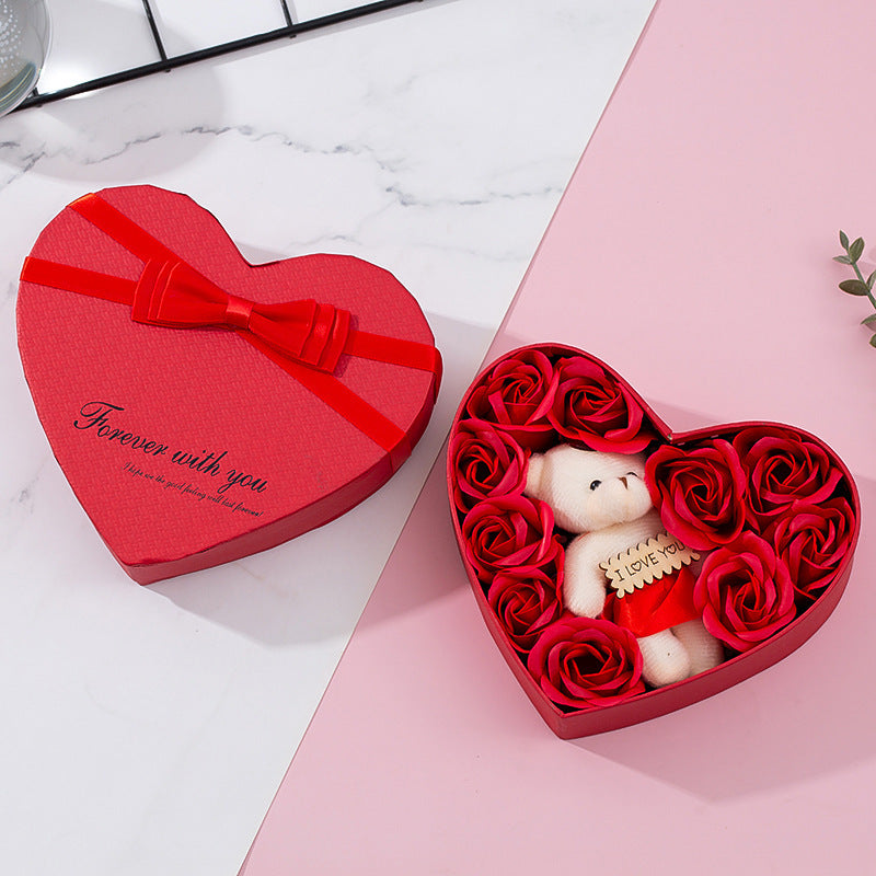 Red Rose Heart Shaped Gift Box