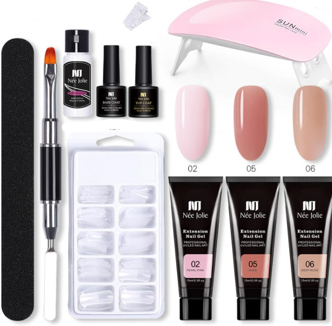 Colle Solide pour Extension d’Ongles - Ensemble Cristal Modèle Long