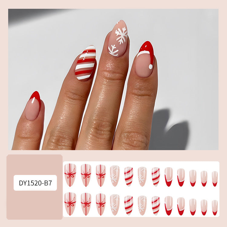 24 Pièces Faux Ongles de Noël