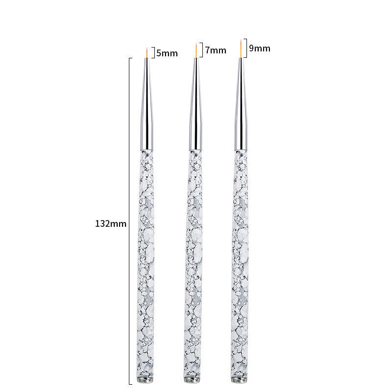 Nail Brush Set - Marbled and Painted Latte Art