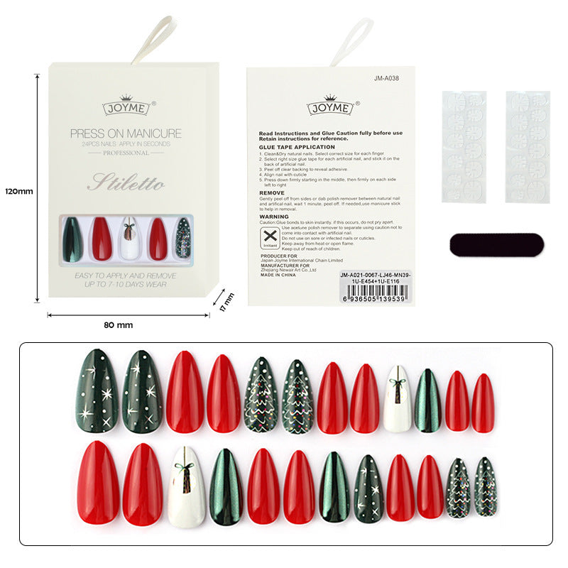 Kit de Faux Ongles 24 Pièces- Styles Longs et Élégants