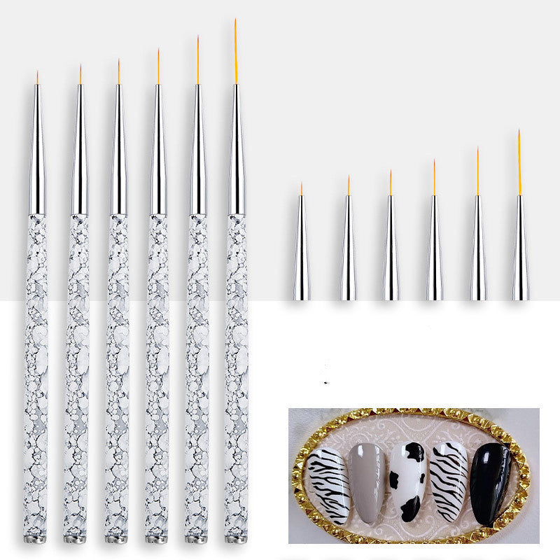 Nail Brush Set - Marbled and Painted Latte Art
