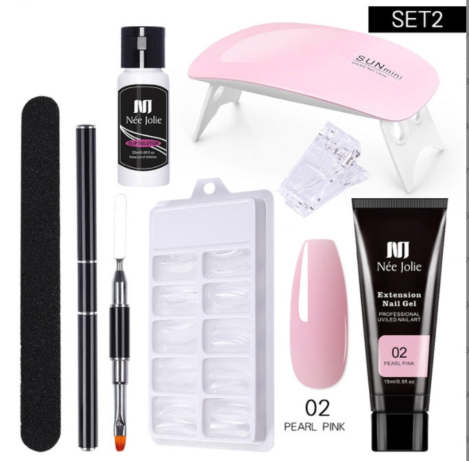 Colle Solide pour Extension d’Ongles - Ensemble Cristal Modèle Long